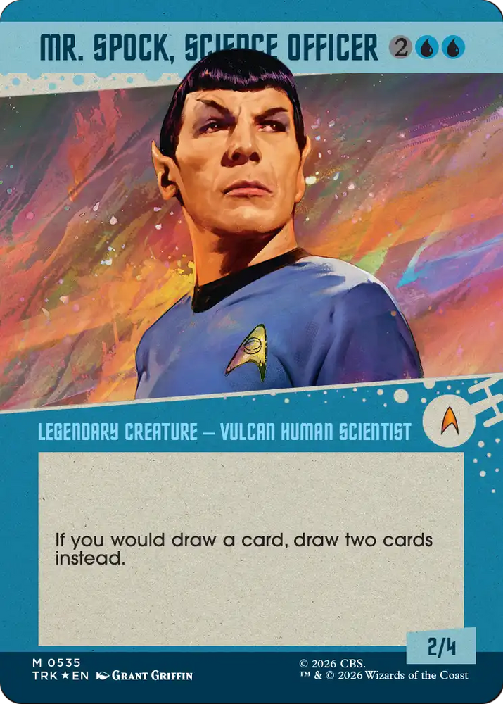 Mr. Spock, Science Officer (Borderless) (Surge Foil) [Star Trek] Magic: The Gathering