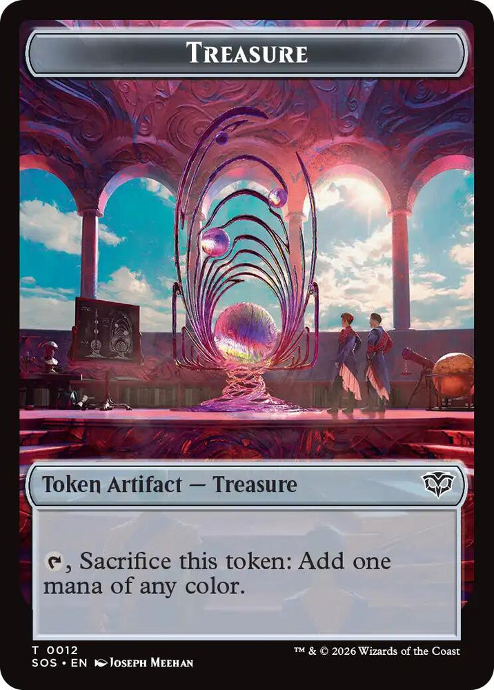 Primo, The Indivisble // Treasure Double-Sided Token [Secrets of Strixhaven Commander Tokens] Magic: The Gathering