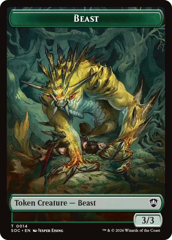 Beast // Fractal (0004) Double-Sided Token [Secrets of Strixhaven Commander Tokens] Magic: The Gathering