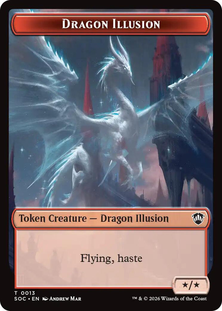 Dragon Illusion // Elemental (0002) Double-Sided Token [Secrets of Strixhaven Commander Tokens] Magic: The Gathering
