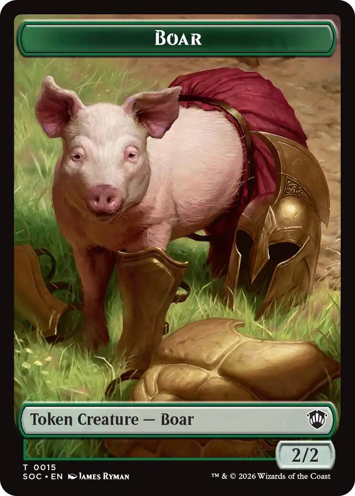 Boar // Frog Lizard Double-Sided Token [Secrets of Strixhaven Commander Tokens] Magic: The Gathering