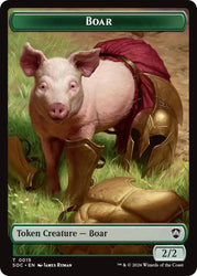 Boar // Frog Lizard Double-Sided Token [Secrets of Strixhaven Commander Tokens] Magic: The Gathering