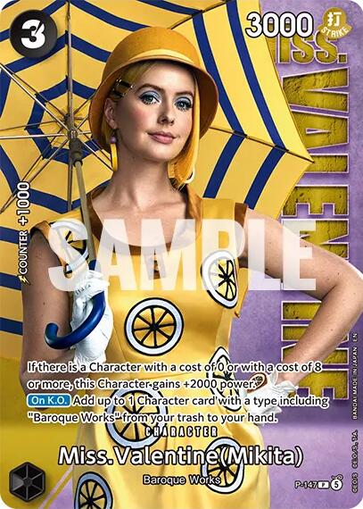 Miss.Valentine (Mikita) - P-147 (Premium Card Collection -Live Action Edition Vol.2 Baroque Works-) [One Piece Promotion Cards] Bandai