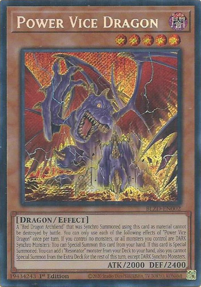 Power Vice Dragon [BLZD-EN002] Secret Rare Yu-Gi-Oh!