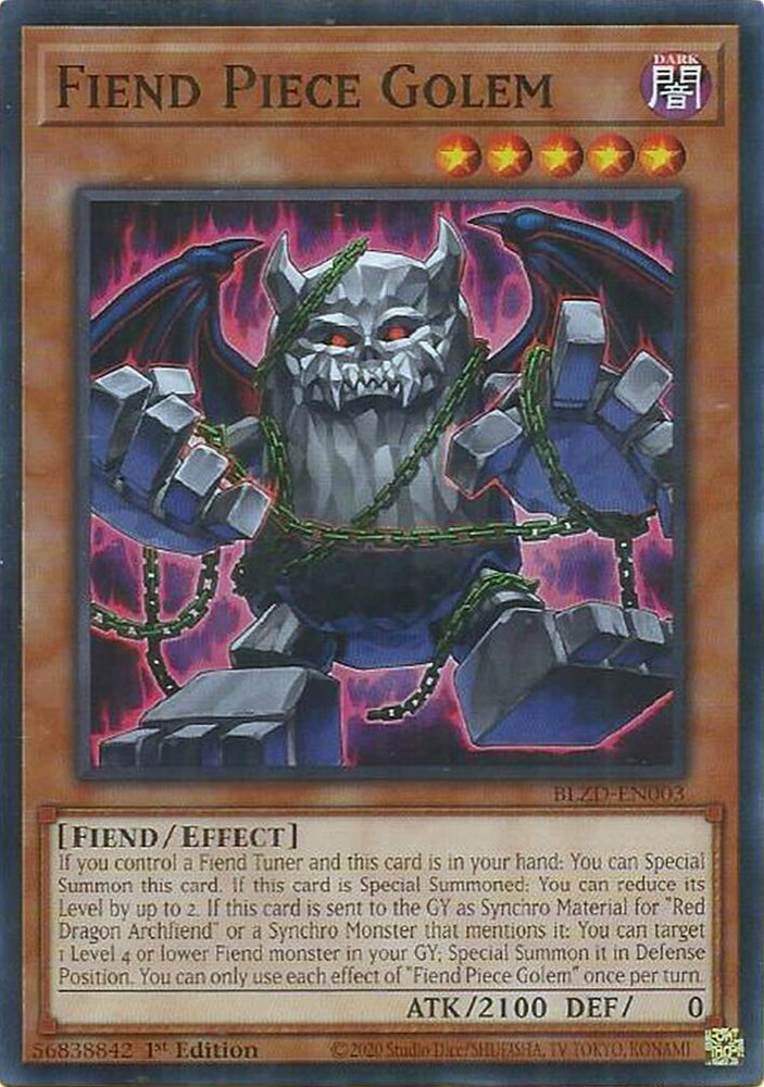 Fiend Piece Golem [BLZD-EN003] Common Yu-Gi-Oh!