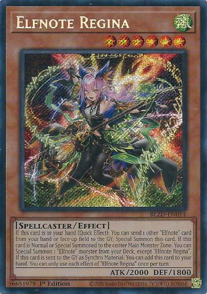 Elfnote Regina [BLZD-EN014] Secret Rare Yu-Gi-Oh!