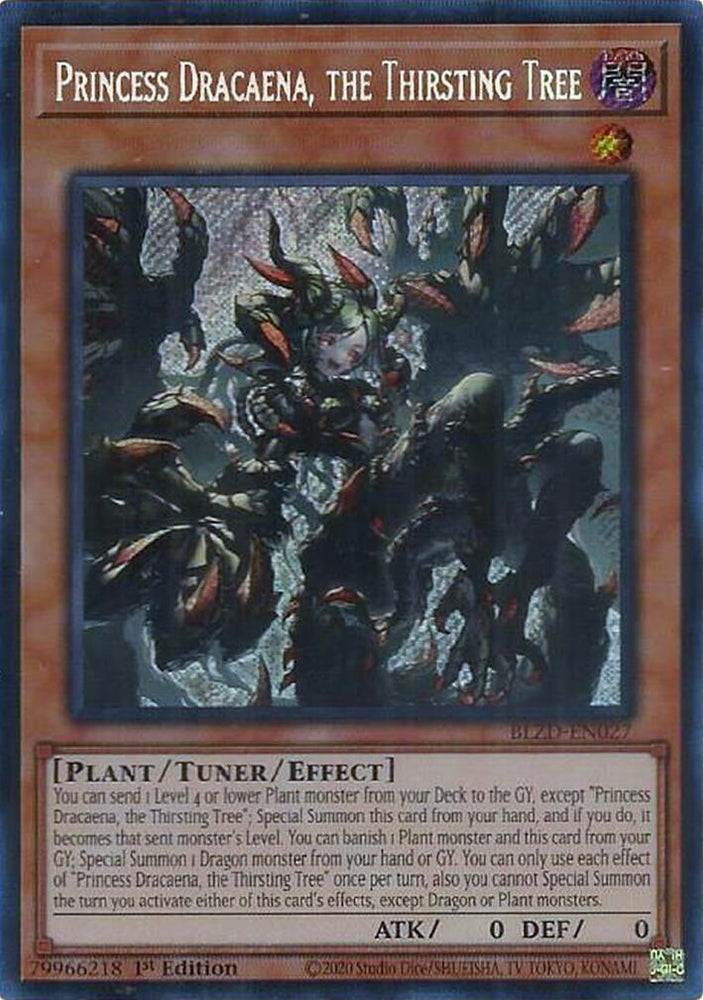 Princess Dracaena, the Thirsting Tree [BLZD-EN027] Secret Rare Yu-Gi-Oh!