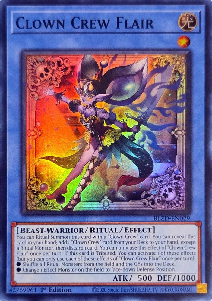 Clown Crew Flair [BLZD-EN029] Super Rare Yu-Gi-Oh!