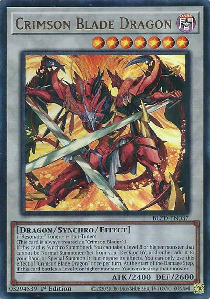 Crimson Blade Dragon [BLZD-EN037] Ultra Rare Yu-Gi-Oh!