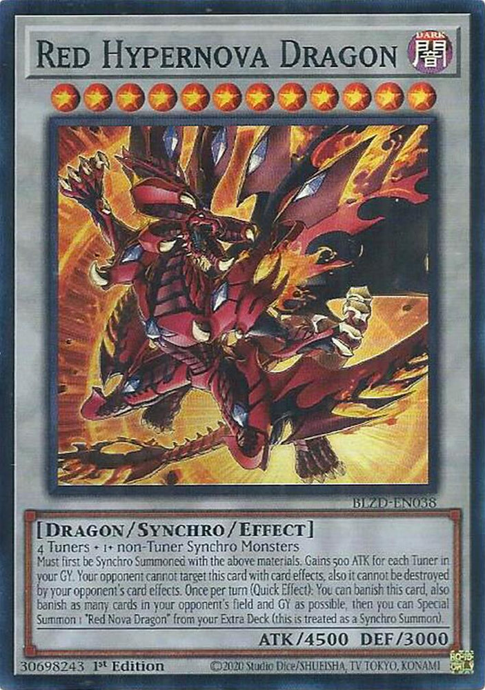 Red Hypernova Dragon [BLZD-EN038] Super Rare Yu-Gi-Oh!