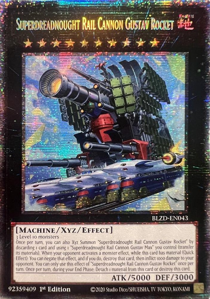 Superdreadnought Rail Cannon Gustav Rocket (Starlight Rare) [BLZD-EN043] Starlight Rare Yu-Gi-Oh!