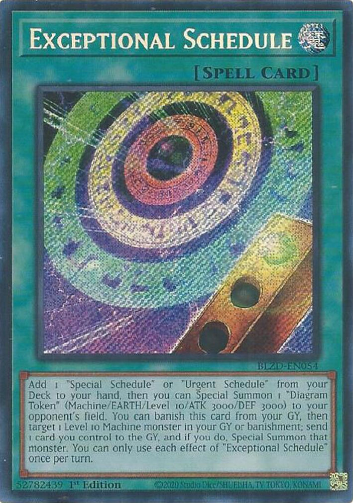 Exceptional Schedule [BLZD-EN054] Secret Rare Yu-Gi-Oh!