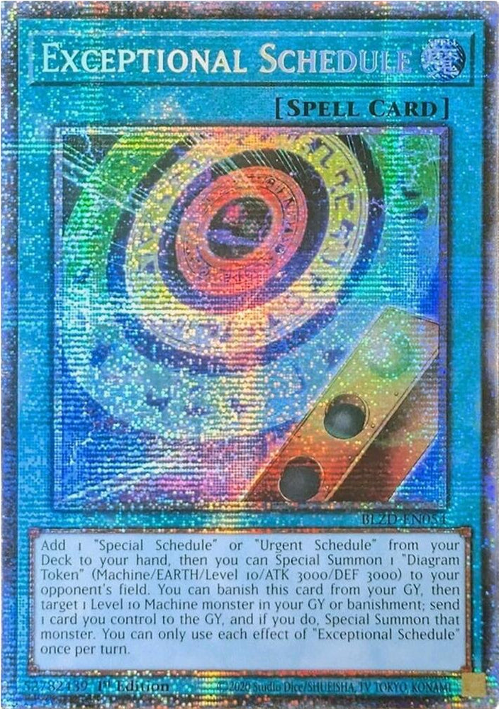 Exceptional Schedule (Starlight Rare) [BLZD-EN054] Starlight Rare Yu-Gi-Oh!
