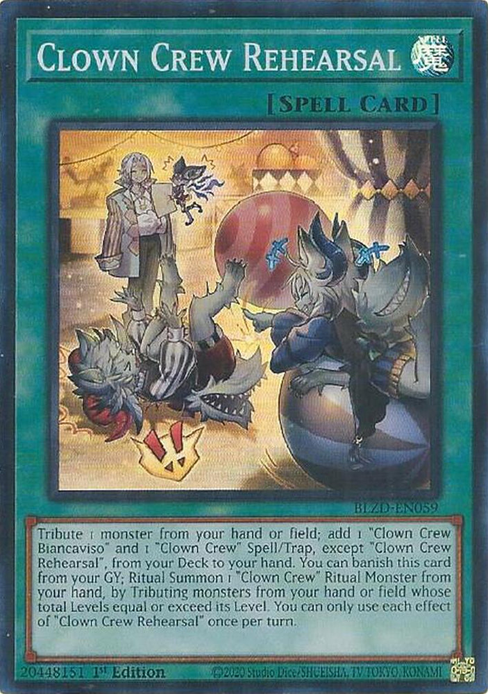 Clown Crew Rehearsal [BLZD-EN059] Super Rare Yu-Gi-Oh!