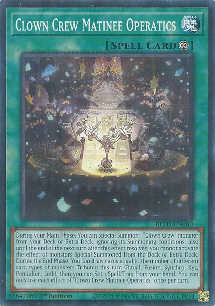 Clown Crew Matinee Operatics [BLZD-EN060] Common Yu-Gi-Oh!
