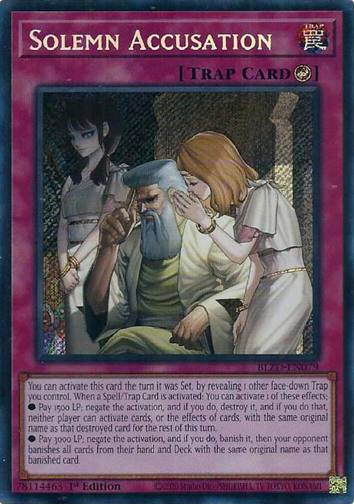 Solemn Accusation [BLZD-EN079] Secret Rare Yu-Gi-Oh!