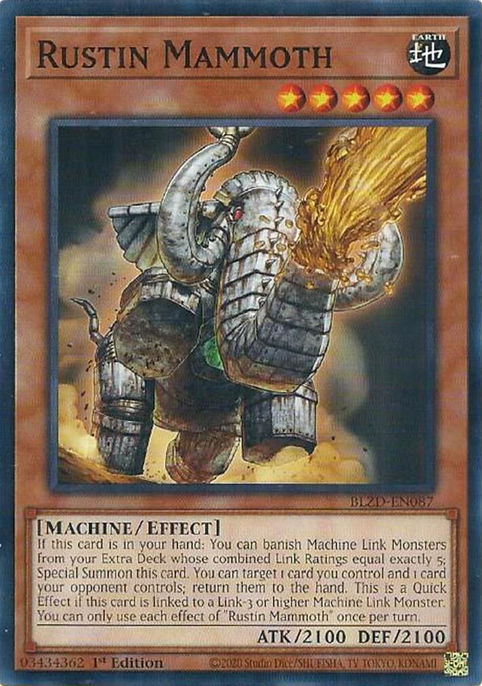 Rustin Mammoth [BLZD-EN087] Common Yu-Gi-Oh!