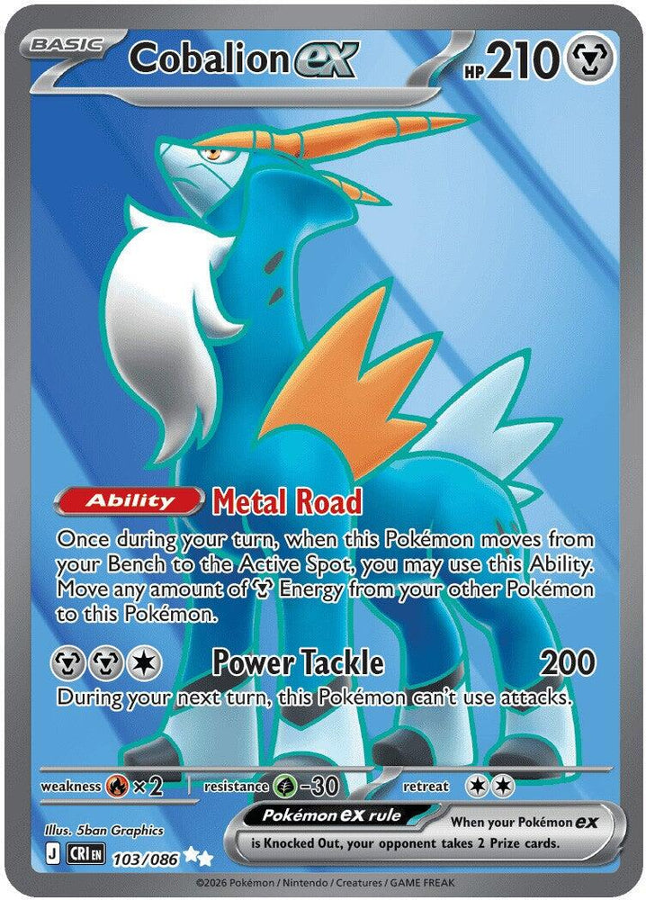Cobalion ex (103/086) [Mega Evolution: Chaos Rising] Pokémon
