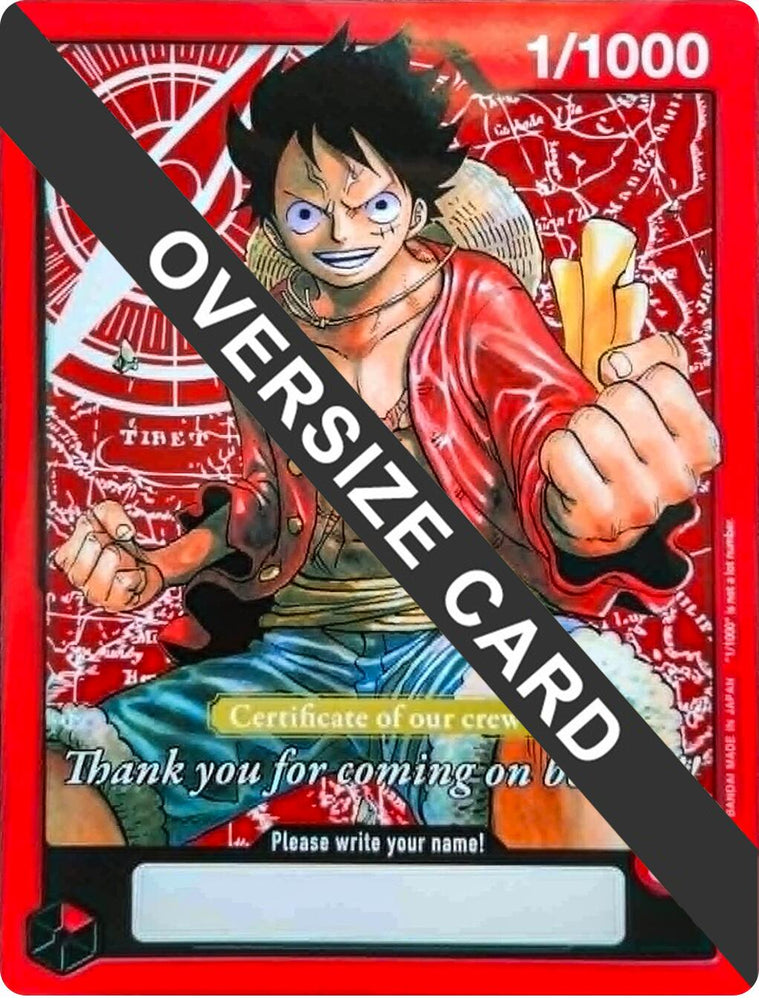Monkey.D.Luffy (Certificate of our crew) (Oversized) [One Piece Promotion Cards] Bandai