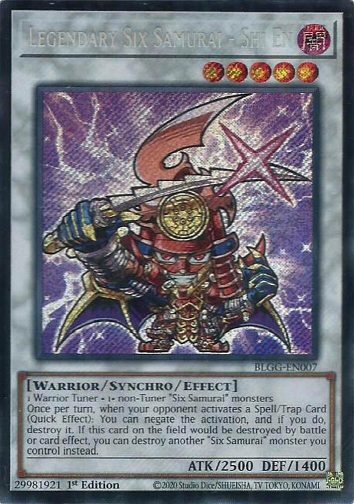 Legendary Six Samurai - Shi En [BLGG-EN007] Secret Rare Yu-Gi-Oh!