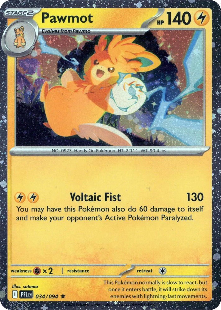 Pawmot (034/094) (Cosmos Holo) [Mega Evolution: Phantasmal Flames] Pokémon