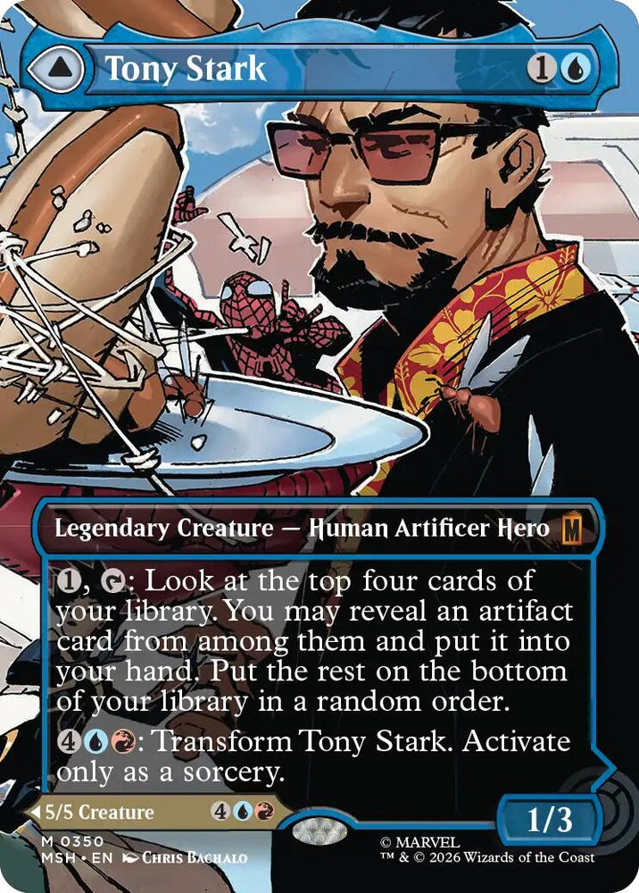 Tony Stark (Borderless) (0350) [Marvel Super Heroes] Magic: The Gathering