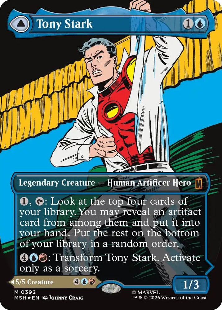 Tony Stark (Borderless) (0392) [Marvel Super Heroes] Magic: The Gathering