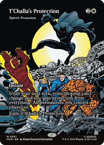 T'Challa's Protection - Teferi's Protection (Borderless) [Marvel Universe: Eternal-Legal] Magic: The Gathering