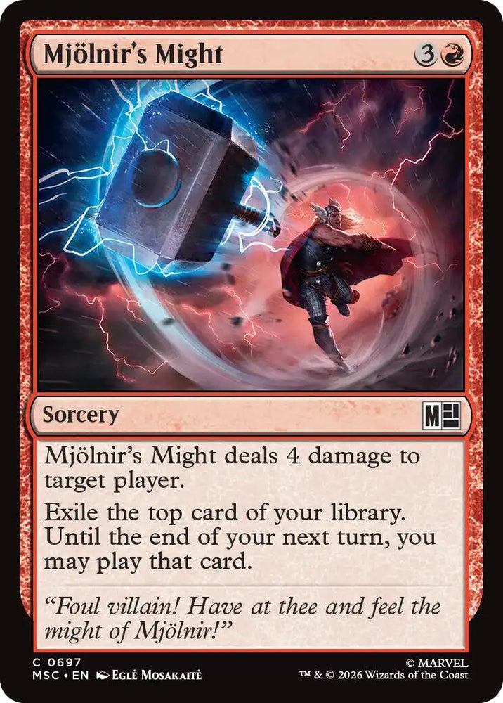 Mjollnir's Might [Marvel Super Heroes Commander] Magic: The Gathering