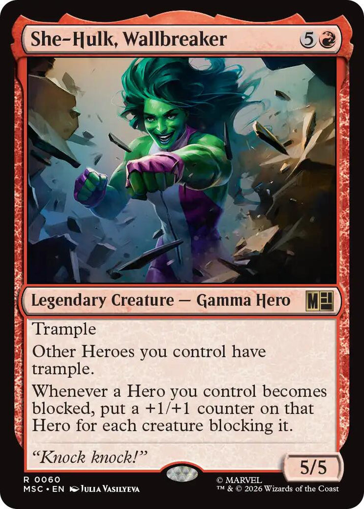 She-Hulk, Wallbreaker (Surge Foil) [Marvel Super Heroes Commander] Magic: The Gathering