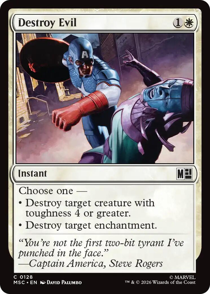 Destroy Evil (Surge Foil) [Marvel Super Heroes Commander] Magic: The Gathering