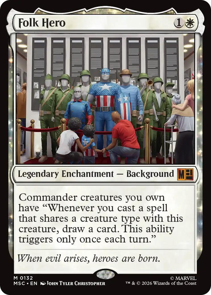Folk Hero (Surge Foil) [Marvel Super Heroes Commander] Magic: The Gathering