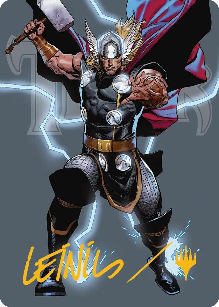 Thor, God of Thunder Art Card (Gold-Stamped Signature) [Marvel Super Heroes Art Series] Magic: The Gathering