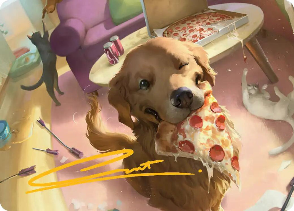 Lucky the Pizza Dog Art Card (Gold-Stamped Signature) [Marvel Super Heroes Art Series] Magic: The Gathering