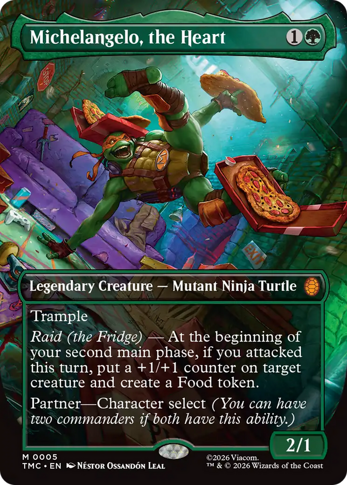 Michelangelo, the Heart (Borderless) [Teenage Mutant Ninja Turtles Commander] Magic: The Gathering