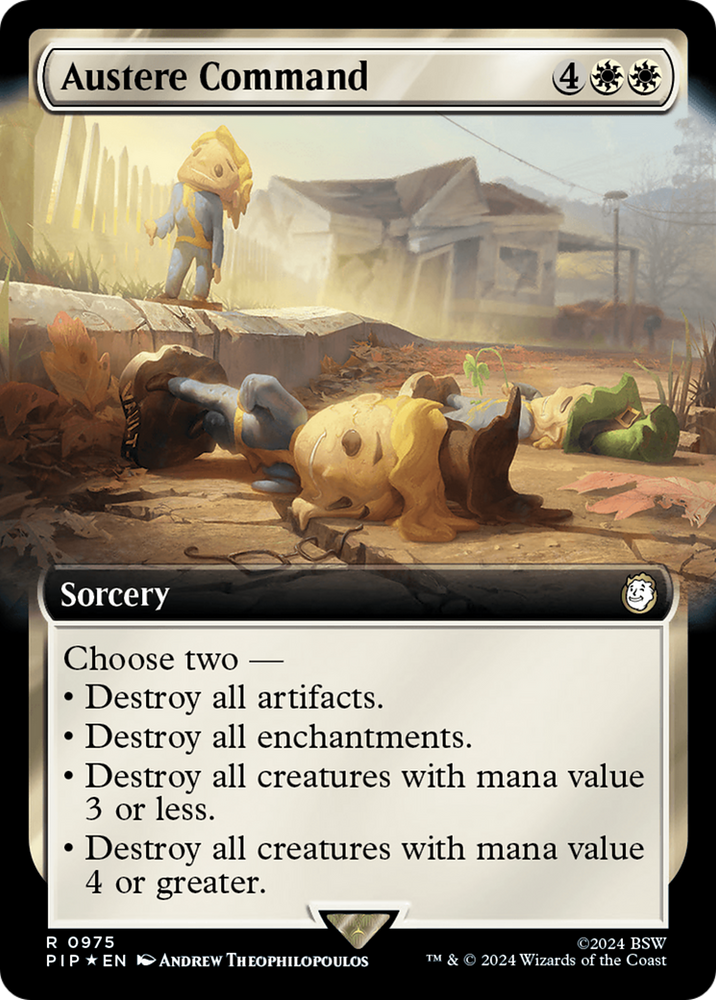 Austere Command (Extended Art) (Surge Foil) [Fallout] Magic: The Gathering