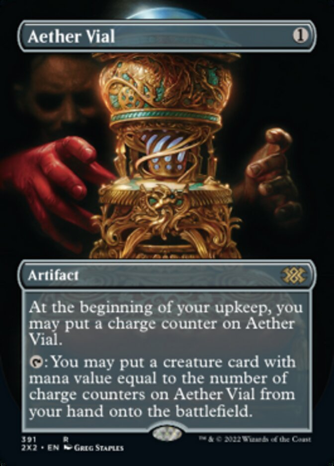 Aether Vial (Borderless Alternate Art) [Double Masters 2022] Magic: The Gathering