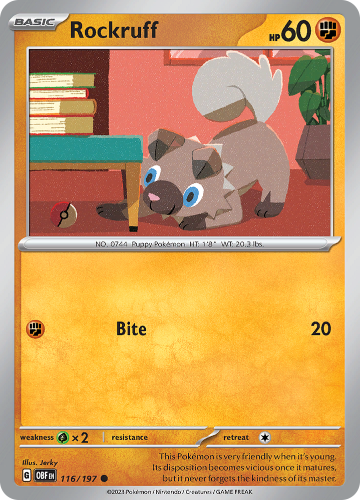 Rockruff (116/197) [Scarlet & Violet: Obsidian Flames] Pokémon