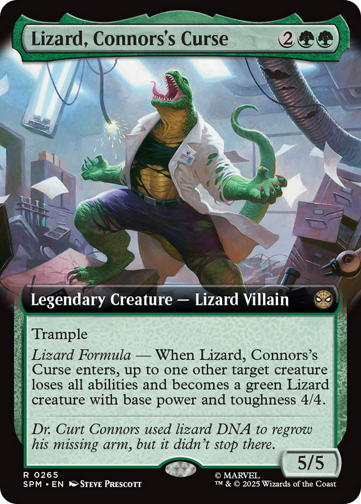 Lizard, Connors's Curse (Extended Art) [Marvel's Spider-Man] Magic: The Gathering