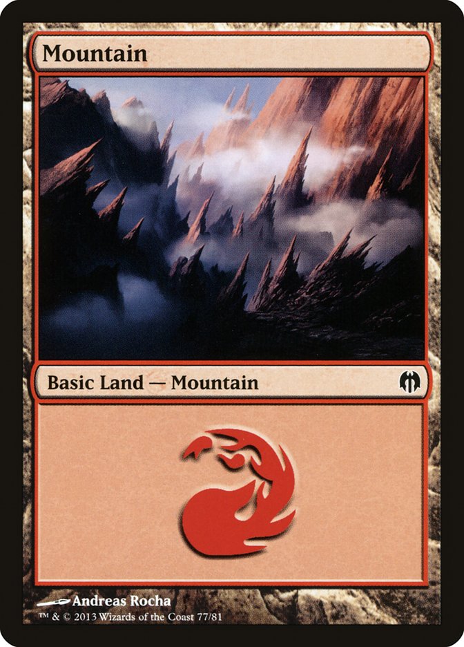 Mountain (77) [Duel Decks: Heroes vs. Monsters] Magic: The Gathering