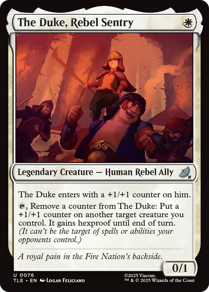 The Duke, Rebel Sentry [Avatar: The Last Airbender: Eternal-Legal] Magic: The Gathering