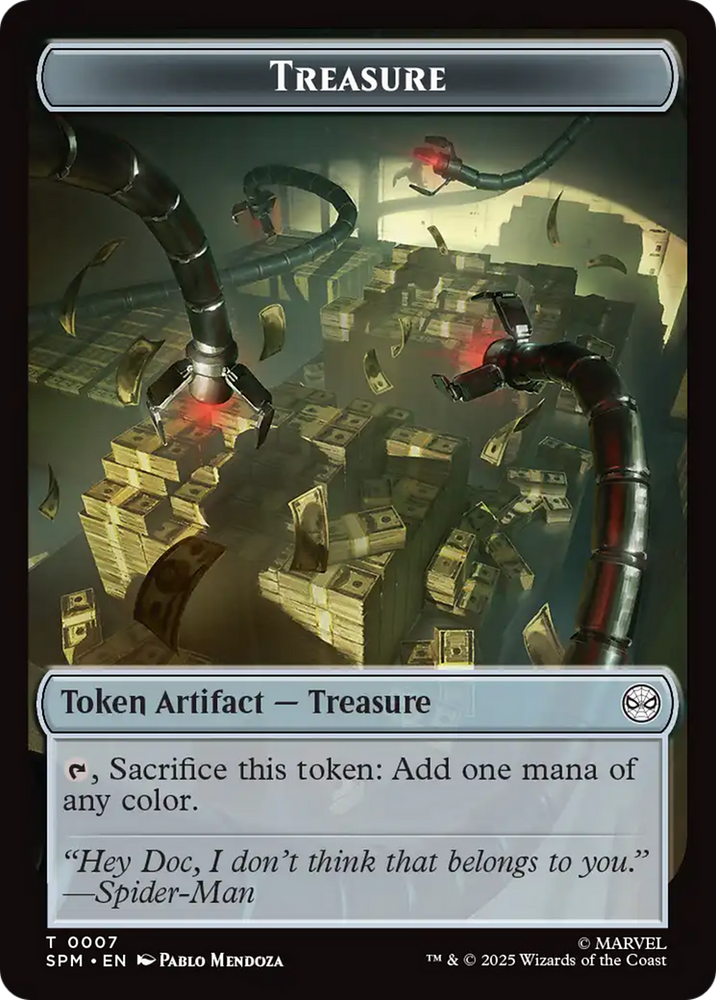 Spider // Treasure Double-Sided Token [Marvel's Spider-Man Tokens] Magic: The Gathering