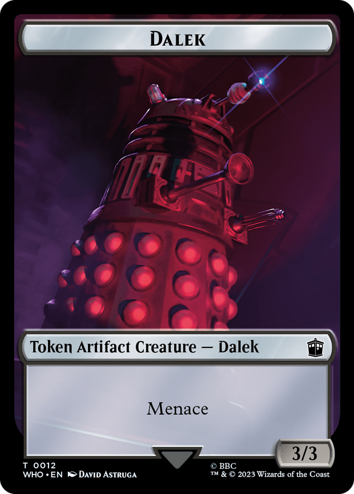 Dalek // Clue (0023) Double-Sided Token [Doctor Who Tokens] Magic: The Gathering