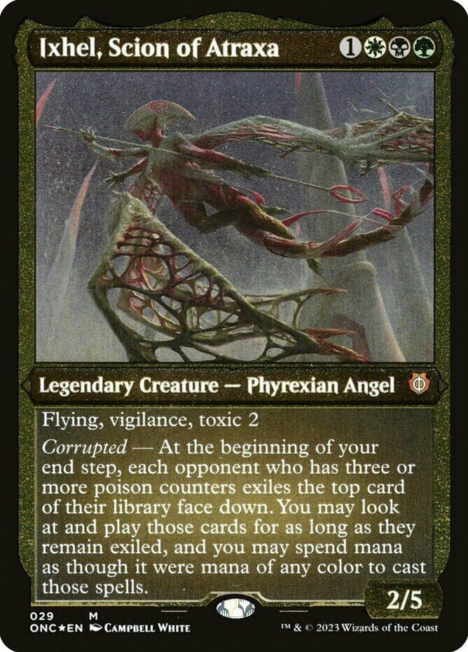 Ixhel, Scion of Atraxa (Foil Etched) (Display Commander) [Phyrexia: All Will Be One Commander] Magic: The Gathering