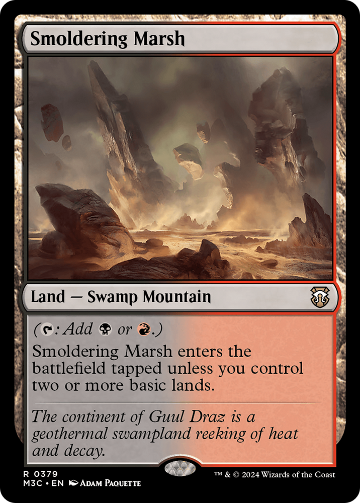 Smoldering Marsh (Ripple Foil) [Modern Horizons 3 Commander] Magic: The Gathering