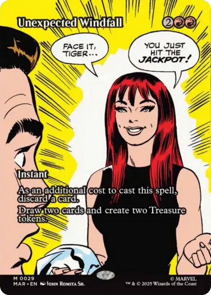 Unexpected Windfall (Borderless) [Marvel Universe: Eternal-Legal] Magic: The Gathering