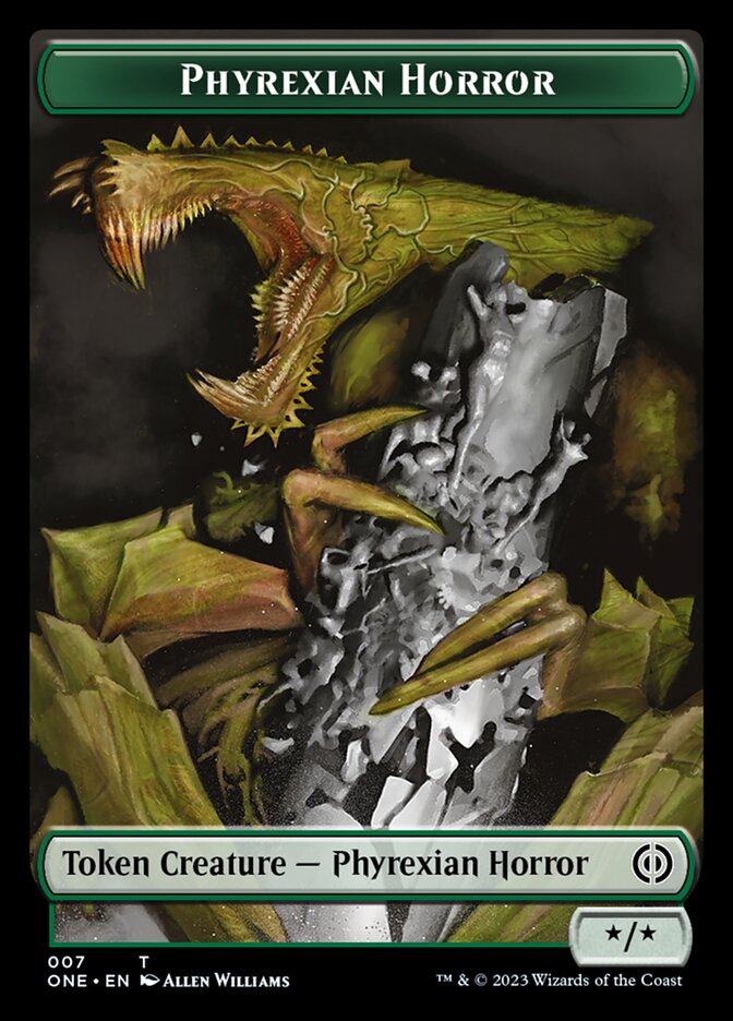 Phyrexian Mite (011) // Phyrexian Horror (007) Double-Sided Token [Phyrexia: All Will Be One Tokens] Magic: The Gathering