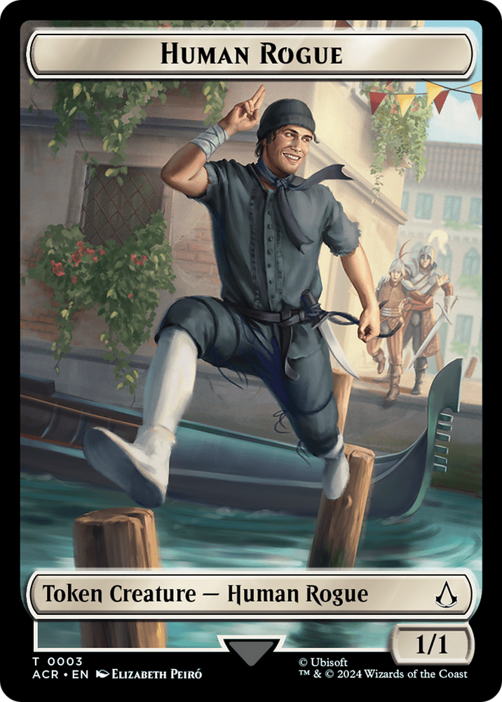 Assassin // Human Rogue Double-Sided Token [Assassin's Creed Tokens] Magic: The Gathering