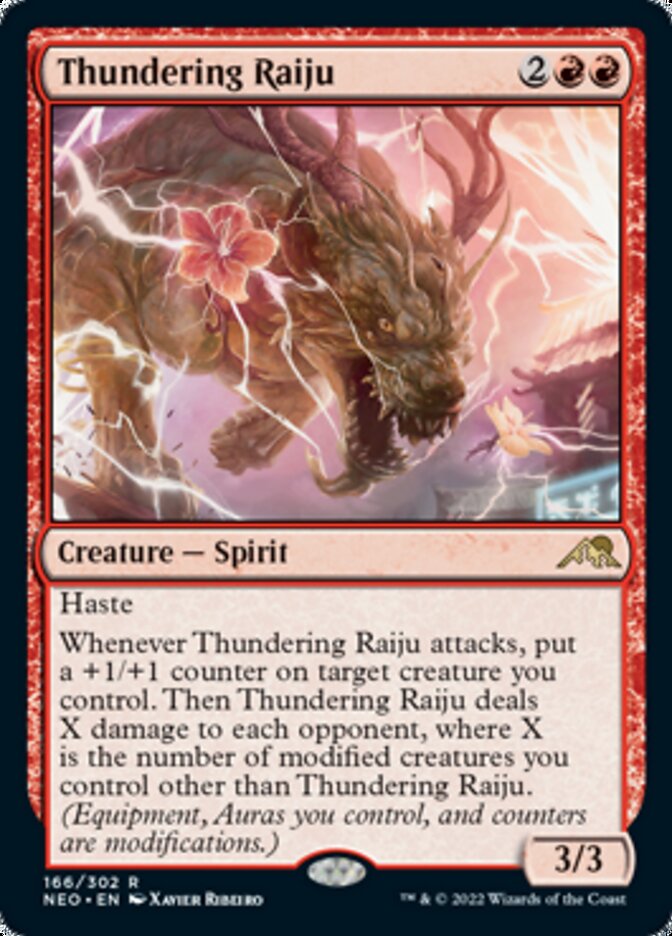 Thundering Raiju [Kamigawa: Neon Dynasty] Magic: The Gathering