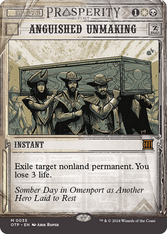Anguished Unmaking [Outlaws of Thunder Junction: Breaking News] Magic: The Gathering